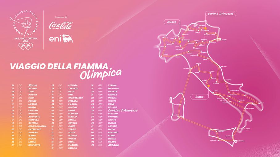 La fiamma arriva in Valle d’Aosta: la torcia olimpica sarà ad Aosta il 12 gennaio 2026