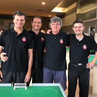 ASD CT Aosta Trofeo Italia: la formazione dell’ASD Calcio Tavolo Aosta al Trofeo Italia 1° tappa del Grand Slam 2018-2019 Categoria Subbuteo – da sx Orlando Navarra, Filippo Filippella, Paolo Ciboldi, Alessandro Rolle