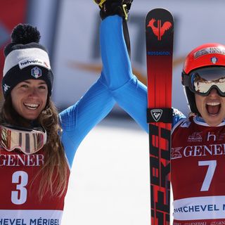 Bassino e Brignone esultanti