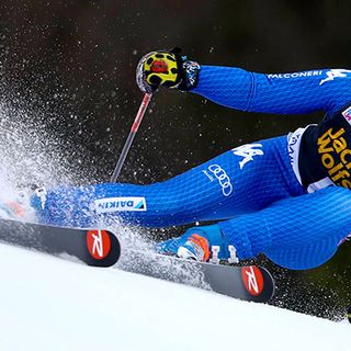Federica Brignone in allenamento a Pila con le altre azzurre