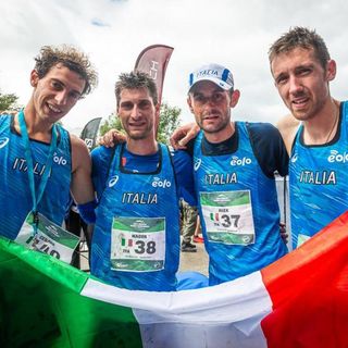 Gli azzurri Cesare Maestri, Nadir Cavagna, Alex Baldaccini e Xavier Chevrier, il primo a destra.(foto Gulberti)