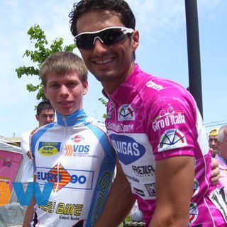 Giro del 2008: Daniele Bennati con la maglia ciclamino