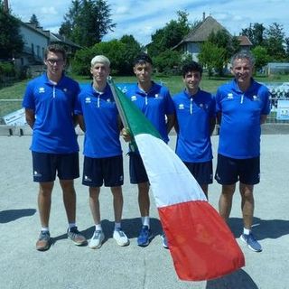 Nella foto gli azzurri dell'Under 18 con il citì Carlo Pastre
