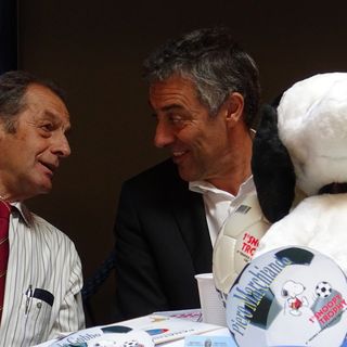 Da dx Pietro Marchiando con Carlo Gobbo, giornalista sportivo e presidente Ana Aosta