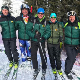 La squadra dei guardaparco, da sinistra Alberto Peracino (fondo), Mattia Colombo (discesa), Stefano Cerise (Ispettore Comitato promotore), Raffaella Miravalle (salita), Stefano Borney (tiro)