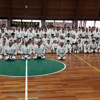 I karateka partecipanti allo stage