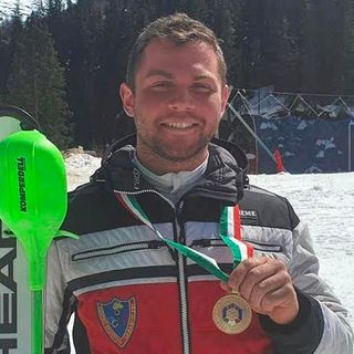 Federico il giorno in cui ha vinto l’oro in Combinata Alpina ai campionati italiani assoluti l’anno scorso, marzo 2021
