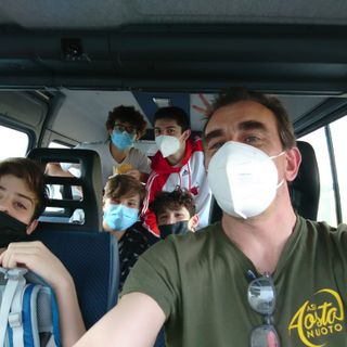 Da s: Tommaso Coletta, Andrea Macrì, Pietro Cerrato, Alessio Calò, Mattia Savoia, e Coach Giovannetti