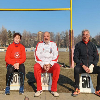 Tra i protagonisti dell'Atletica Calvesi a Grosseto anche Michelangelo Bellantoni (al centro) e Alvaro Miorelli (a destra)