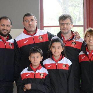 Da sinistra: Filippo Filippella, Antonio Panizzari, Giovanni Navarra, Hélene Boniface, davanti Sean Filippella e Julia Filippella