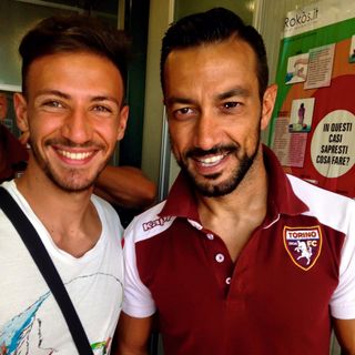 Luca Marangone nel 2015 con l'allora bomber del Toro Fabio Quagliarella