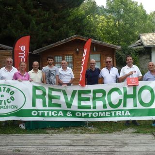 Da sn: Mathieu Cerisey, Franco Marguerettaz, Francesca Marconi, Domenico Scopacasa, Giulio Scopacasa, Dario Collé, Rosario Nardi (Sponsor), Edi Avoyer (Presidente G.C. Arsanieres), Edy Incoletti, Vicenzo Cairo