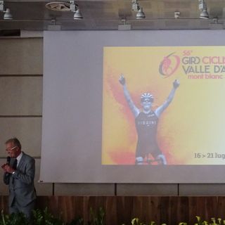 Riccardo Moret alla presentazione del Giro della Valle d'Aosta 2019