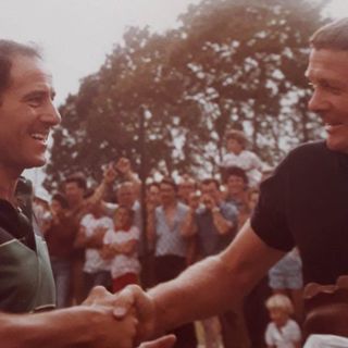 Mister Nunzio Santoro con il grande Gigi Radice. Santoro è uno dei maggiori conocitori del mondo del calcio visto da dentro
