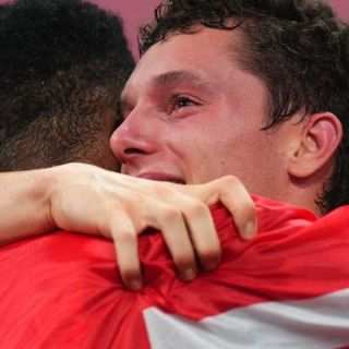 Filippo Tortu dopo la vittoria alle olimpiadi di Tokyo 2020 nella staffetta 4x100