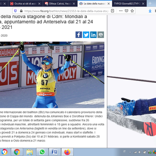Biathlon: Le date della nuova stagione di Cdm