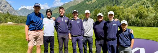 Nella foto &quot;Golf Courma&quot; da sinistra Umberto Luksch, Federico Casella, Emanuele Giachino, Mathias Sciocchetti Bois, Federico Subet, David Carvallo (coach regionale), Alessandro Subet, Federico Fiabane