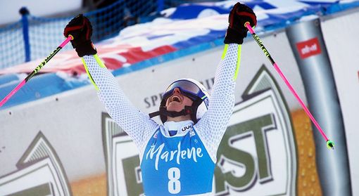 Marta Bassino esulta dopo una gara Marta Bassino esulta dopo una gara