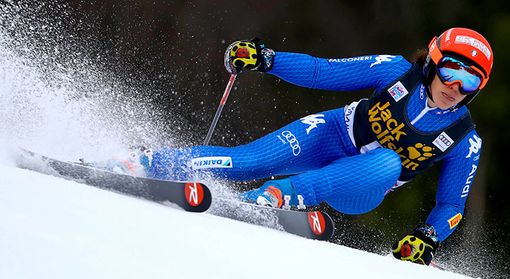 Federica Brignone in allenamento a Pila con le altre azzurre Federica Brignone in allenamento a Pila con le altre azzurre