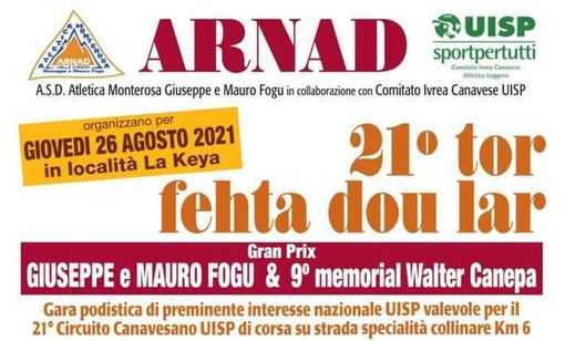 Tor Fehta dou Lar: si corre giovedì 26 agosto ad Arnad in ricordo di Mauro e Giuseppe Fogu