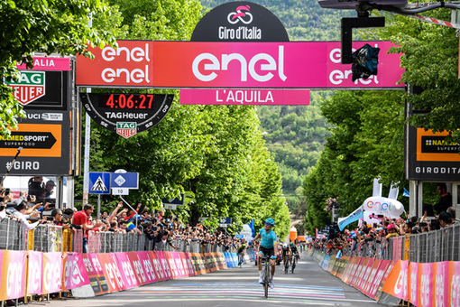 GIRO D'ITALIA:A L'Aquila vince Bibao Valerio Conti ancora in rosa