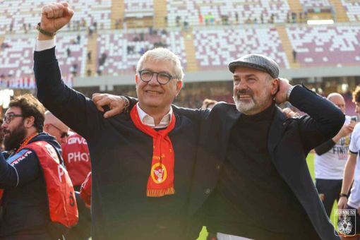 Floriano Noto (sn) e Vincenzo Vivarini (foto catanzaro calcio)