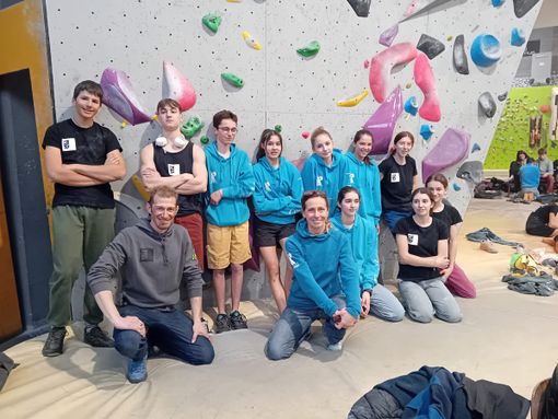 Da sn: Giacomo Zaninetti, Michael Fassino, Alessandro Bonin, Greta Baccon, Amelie Girod, Alisée Calvel, Alessia Raspo.