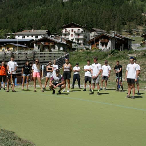 La squadra di biathlon a Bionaz