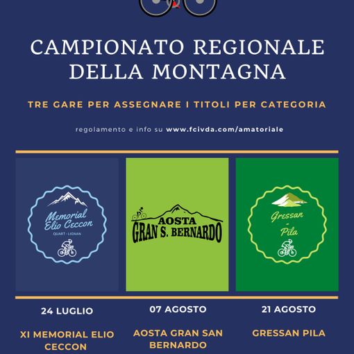 Ciclismo: Tre gare per assegnare il titolo regionale FCI della montagna