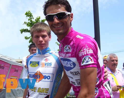 Giro del 2008: Daniele Bennati con la maglia ciclamino