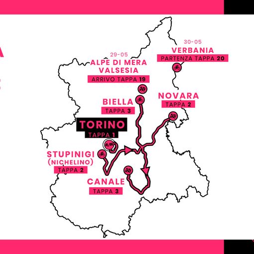 104° GIRO D’ITALIA: LA REGIONE PIEMONTE OSPITERÀ LA GRANDE PARTENZA. NELLE VIE DI TORINO LA CRONOMETRO DI APERTURA
