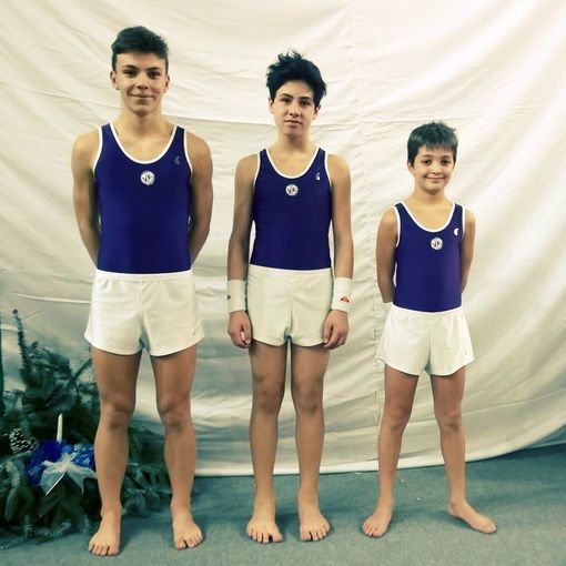 Gli atleti dellaGym Ivan Lo Re, Federico Cavallo e Federico Zaccuri