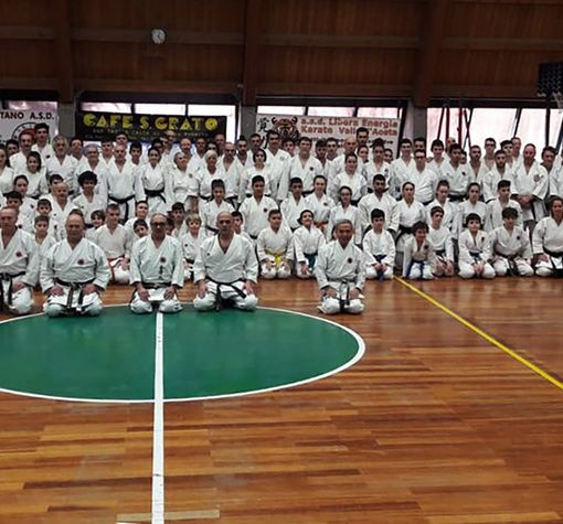 I karateka partecipanti allo stage