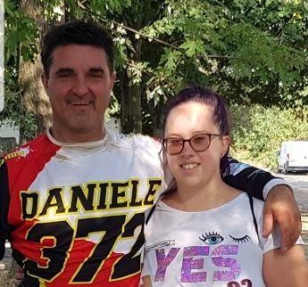 Daniele Zanolli con la figlia Hylary