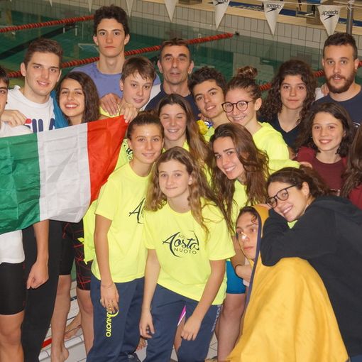 Gli atleti dell’Aosta Nuoto al Trofeo Open Swim di Chamonix domenica scorsa