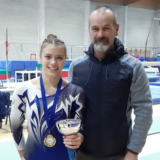 Fatima Rosset con il presidente Olimpia Paolo Moniotto
