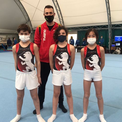 Ruben Vitulli, Gabriel Fuccio e Kien Fogliadini con Andrea Dondeynaz