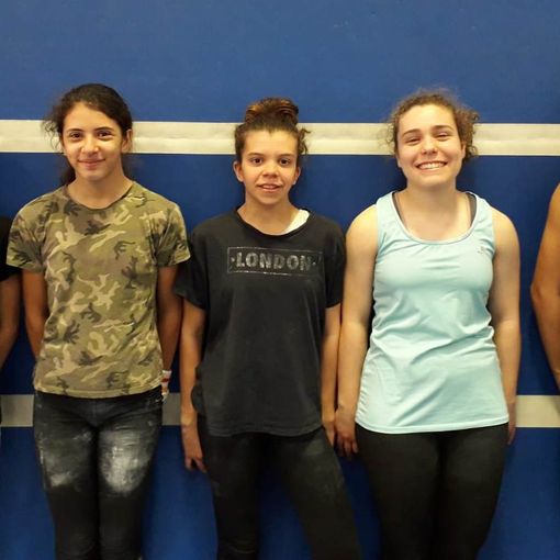 Alcune delle ginnaste dell’Olimpia in gara questo weekend: Beatrice Morra di Cella, Patrizia Fulciniti, Sara Del Monte, Nicole Trevisan e Rebecca Serg