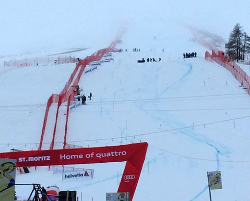 Condizioni meteo avverse hanno prtato all'annullamento del Super G di Santk Moritz