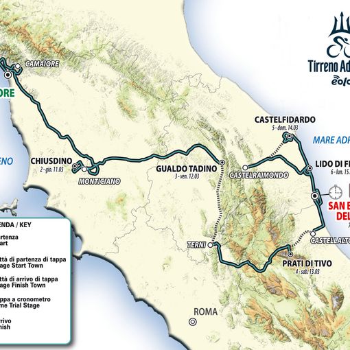 Ciclismo: 56esima Tirreno-Adriatico; sette tappe per un corsa ciclistica che promette spettacolo