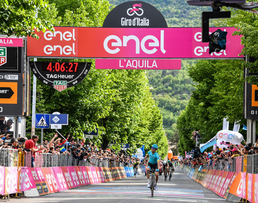 GIRO D'ITALIA:A L'Aquila vince Bibao Valerio Conti ancora in rosa