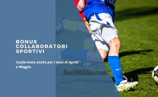 Da oggi al via bonus compensi collaboratori sportivi