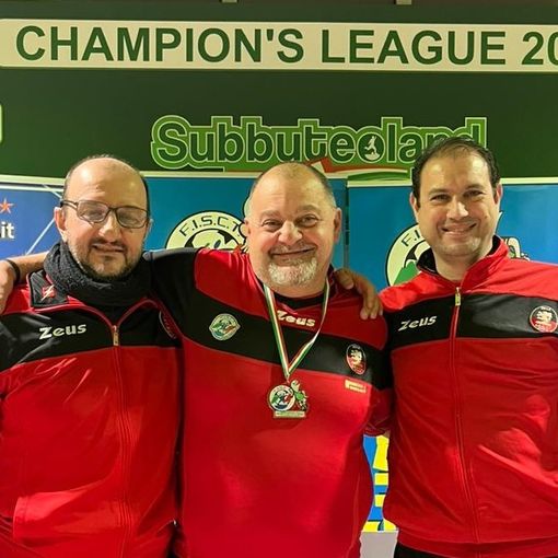 I giocatori partecipanti al Torneo Individuale della 1° Tappa del Guerin Subbuteo 2023 Categoria Subbuteo tradizionale, da sn: Bernardo Ricco, Donato Erbì (3° posto Tabellone Silver) e Filippo Filippella (5° posto Tabellone Gold)