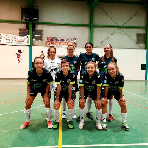 Le ragazze dell'Aosta Calcio 511 di futsal