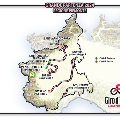 LA REGIONE PIEMONTE OSPITERA' LA GRANDE PARTENZA DEL GIRO D'ITALIA 2024