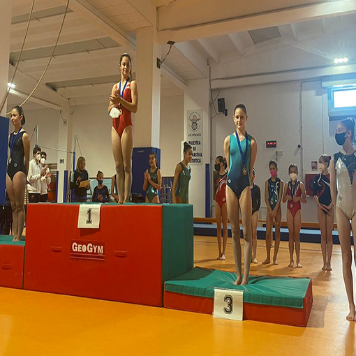 Nella foto Desiree Bieller e Luan Lombardon (Gym Aosta), prima e terza