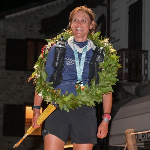 Isabelle Ost all'arrivo a Courmayeur