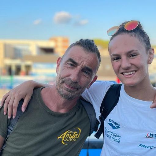 Nella foto Nicole con il tecnico Edoardo Giovannetti.