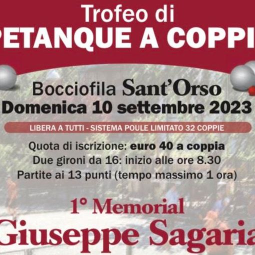 Petanque: Domenica 10 settempre prima edizione Memoriale Beppe Sagaria