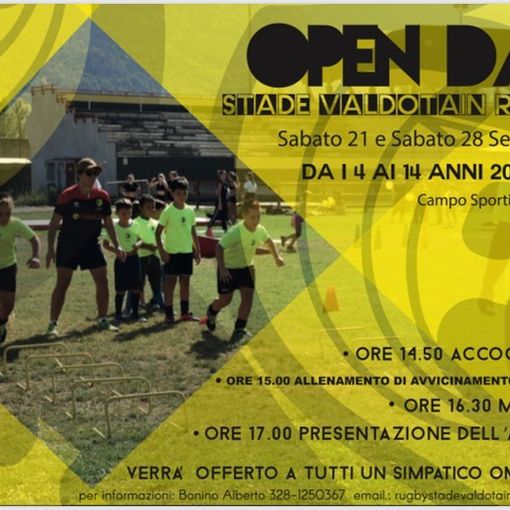 Rugby: Open Day al campo dello Stade Valdotain a Sarre